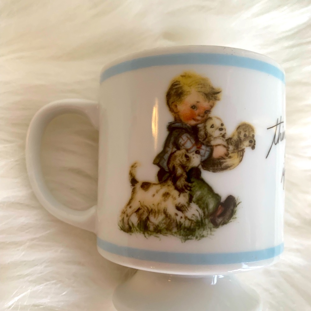 Vintage”Things Are Beautiful If You Love Them”Brownie Rust Porcelain Coffee Cup